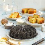 Thermo Döküm Gövdeli Kristal Kek Kalıbı 28CM, Dilimli ve Döküm, Siyah Granit Benekli Pişirme - Çok Renkli