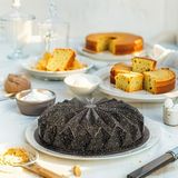Thermo Döküm Gövdeli Kristal Kek Kalıbı 28CM, Dilimli ve Döküm, Siyah Granit Benekli Pişirme Kabı, Kolay Çıkarma, Dayanıklı Alüminyum Alaşım
