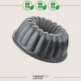 Thermoad 2 lt 26 cm Alüminyum Döküm Kek Kalıbı - Özel Granit Kaplama, Hafif ve Dayanıklı, Siyah, Fırın ve Bulaşık Makinesi ile Uyumlu - Gri