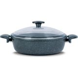 Thermoad 28x8 cm Alüminyum Döküm Granit Yanmaz Yapışmaz Karnıyarık Tenceresi