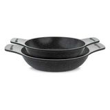Thermoad 2'li Güveç Sahan Seti Granit Döküm Tava Seti 20CM 22CM (Yurt Dışından) - Siyah