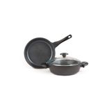 Thermoad 3 Parça Granit Tencere Tava Seti - Gri - 26 cm