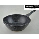Thermoad Alüminyum Wok Tava 28 cm Dış Elma Şekeri İç Siyah PFOA İçermeyen Granit Kaplama