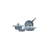 Thermoad Gri Derin Tencere Seti 7 Parça Granit Kaplama 20 cm 24 cm 26 cm Ebatlarla