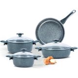 Thermoad Premium Granit Tencere & Tava Seti 7 Parça Gri İç Yüzey Kaplaması ile Şık Tasarım - 20 cm