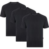 Thermoform Bambu Erkek Bisiklet Yaka Tişört Kısa Kollu Fanila Atlet Siyah 3'lü Paket - 2XL