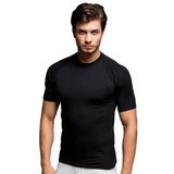 Thermoform Bambu Erkek Bisiklet Yaka Tişört Kısa Kollu Fanila Atlet Siyah