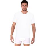 Thermoform Bambu Erkek Bisiklet Yaka Tişört Kısa Kollu Fanila Atlet ve Boxer Şort Seti Beyaz