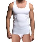 Thermoform Bambu Erkek Kolsuz Bisiklet Yaka Atlet ve Slip Külot Seti Beyaz