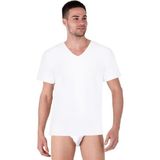 Thermoform Bambu Erkek V Yaka Tişört Kısa Kollu Fanila Atlet ve Slip Külot Seti Beyaz - Çok Renkli
