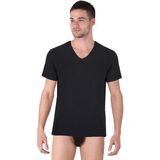 Thermoform Bambu Erkek V Yaka Tişört Kısa Kollu Fanila Atlet ve Slip Külot Seti Siyah - Çok Renkli - 2XL