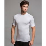 Thermoform Bambu Reglan Kısa Kol T-Shirt Beyaz L Erkek Günlük Kullanım İçin Organik Pamuklu Standart Kalıp
