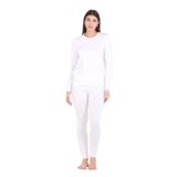 Thermoform Microfiber Şardonlu Termal İçlik Set Kadın, Beyaz, 2XL Beden