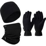 Thermoform Polar Unisex Eldiven Bere Boyunluk Seti Siyah