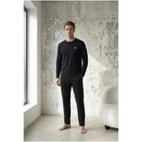 Thermoform Pure Comfort Pamuk Erkek Pijama Takımı SİYAH M