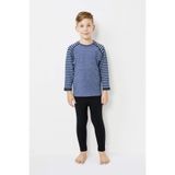 Thermoform Ultimate Merino Çocuk Seamless Çizgili Termal Üst İçlik Sweatshirt Mavi