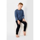 Thermoform Ultimate Merino Çocuk Seamless Çizgili Termal Uzun Kollu Içlik Seti Mavi - Çok Renkli
