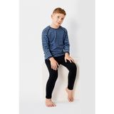 Thermoform Ultimate Merino Çocuk Seamless Çizgili Termal Uzun Kollu İçlik Seti Mavi