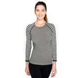 Thermoform Ultimate Merino Kadın Seamless Çizgili Termal Üst İçlik Sweatshirt Antrasit S