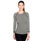 Thermoform Ultimate Merino Kadın Seamless Çizgili Termal Üst İçlik Sweatshirt Antrasit