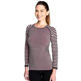 Thermoform Ultimate Merino Kadın Seamless Çizgili Termal Üst İçlik Sweatshirt Pembe