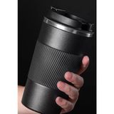 Thermohis 304 Paslanmaz Çelik Kaydırmaz Gövde Kilitli Kapak 500ML Siyah Termos - 500 ml