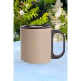 Thermohis Bej Çift Katmanlı 304 Paslanmaz Çelik Kulplu 300ML Küçük Termos Bardak Çay Kahve Termosu Travel Mug Kupa