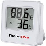 Thermopro TP157W Iç Mekan (Sera, Dolap, Bebek Odası) Hassas Sıcaklık ve Nem Ölçer Mini Termometre - Beyaz