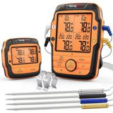 Thermopro TP27C Kablosuz Profesyonel Barbekü ve Fırın Termometresi, 4 Problu ve 150 Metre Menzilli Et Isı Ölçer (Alarmlı) - 001 - Beyaz - 0,5 ml