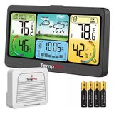ThermoPro TP280B 17.8 cm Ekranlı, Wi-Fi Destekli Akıllı İç ve Dış Mekan Hava Tahmin İstasyonu ve Barometre (300m Menzilli Şarjlı Sensör)