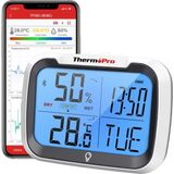 ThermoPro TP393B Akıllı Bluetooth Uygulama Destekli Dijital Sıcaklık ve Nem Ölçer Termometre - Siyah - Beyaz