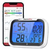 ThermoPro TP393B Ev için Dijital Oda Termometresi Nem Ölçer, Bluetooth üzerinden 80m Menzilli Otomatik Veri Senkronizasyonu, Saatli Higrometre