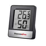 ThermoPro TP49B Mini Dijital İç Mekan Termometre ve Nem Ölçer, Gülen Yüz İkonlu Oda Sensörü, Mıknatıslı Isı Takip Cihazı (Siyah)