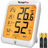 Thermopro TP53 Dijital Termometre Higrometre Iç Mekan Sıcaklık ve Nem Ölçer Dokunmatik Aydınlatmalı Oda Ortamı Için Profesyonel Termo-Higrometre - Çok Renkli - Standart