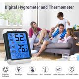Thermopro TP55 Dijital Iç Mekan Higrometre Termometresi Sıcaklık ve Nem Monitörü Bebek Odası Çocuk Odası Nemi Ölçer, Büyük Arka Aydınlatmalı Dokunmati