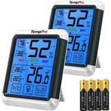 Thermopro TP55 Dijital Iç Mekan Higrometre Termometresi Sıcaklık ve Nem Monitörü Bebek Odası Çocuk Odası Nemi Ölçer, Büyük Arka Aydınlatmalı Dokunmatik Ekranlı, 2 Parça | Sıcaklık ve Nem Ölçüm Cihazı, - 0- Koyu Mavi