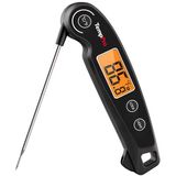 ThermoPro TP605 IPX6 Su Geçirmez, Arkadan Aydınlatmalı ve Kalibrasyonlu Anında Okunan Dijital Et ve Gıda Termometresi (Siyah)