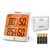 ThermoPro TP63C İç ve Dış Mekan (Sensörlü) Dijital Sıcaklık ve Nem Ölçer | Arkadan Aydınlatmalı LCD Ekran, Hub veya Uygulama Gerektirmez, Dış Termometre ve Veranda Garajı için Soğuğa Dayanıklı Sensör