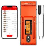 ThermoPro TP962 Twin TempSpike Tam Kablosuz Çift Problu Akıllı Et Termometresi, 150m Menzilli Bluetooth Barbekü ve Fırın Isı Ölçer