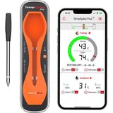 Thermopro TP970 Şarjlı 182M Kablosuz Alarmlı 1problu Telefon Kontrollü Profesyonel Gıda Termometresi - Turuncu - Siyah