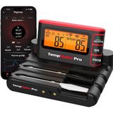 Thermopro TP980-2 Şarjlı 320M Kablosuz Alarmlı 2problu App, Monitörlü Profesyonel Gıda Termometresi - Siyah - Turuncu