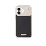 Therock iPhone 16 Siyah MANYETİK Özellikli Alüminyum Alaşımlı Hakiki Deri,Kokulu Metal Kızaklı Telefon Kılıfı