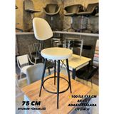 TheSandalyeShop Sandalyeshop Yeni,dolce Tasarım Bar Sandalyesi 75 cm Beyaz.