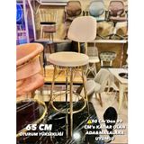 TheSandalyeShop Yeni Dolce Bar Sandalyesi 65 cm Kırık Beyaz Gold.90 Cmden 99 Cm’e Kadar Olan Ada&masalara Uyumlu.