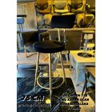 TheSandalyeShop Yeni Tasarım Mila Bar Sandalyesi 75 Gold Babyface KUMAŞ.100 ile 115 cm Arası Ada&masalara Uyumlu