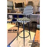 TheSandalyeShop Yeni,dama Desen Modern Dolce Bar Sandalyesi 65 cm Oturum Yüksekliği - Beyaz - Renk