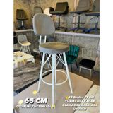 TheSandalyeShop Yeni,dolce Bar Sandalyesi Gri Babyface Kumaş.65 cm Oturum Yüksekliği