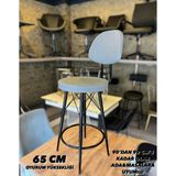TheSandalyeShop Yeni,dolce Tasarım Bar Sandalyesi 65 cm Gri.90 ile 99 cm Arası Adalara Uyumlu