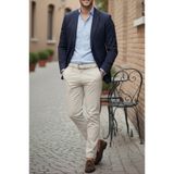 TheSeason Erkek Bej Gabardin Pamuklu Slim Fit Esnek Ofis Stili Chino Pantolon