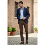 TheSeason Erkek Kahverengi Gabardin Pamuklu Slim Fit Esnek Ofis Stili Chino Pantolon